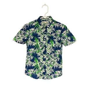 Abercrombie Kids Hawaiian Tropical Leaf  Short Sleeve Button Up‎ Shirt Size 10